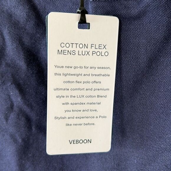 NEW Veboon Mens Cotton Flex Polo Shirt - Picture 4 of 5